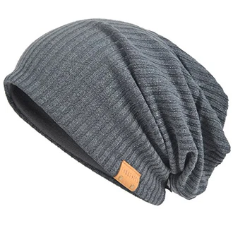 VECRY Herren Mütze Strickmützen Slouch Beanie Cap Grau (011s)