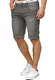 Indicode Herren Caden Jeans Shorts mit 5 Taschen aus 98% Baumwolle   Kurze Denim Stretch Hose Used Look Washed Destroyed Regular Fit Men Short Pants Freizeithose f. Männer DK Grey M