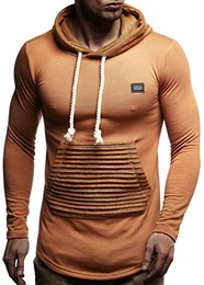Herren Kapuzenpullover Slim Fit Baumwolle-Anteil Moderner weißer Herren Hoodie-Sweatshirt-Pulli Langarm Herren schwarzer Pullover-Shirt mit Kapuze LN8176 Beige Medium