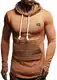 LEIF NELSON Herren Kapuzenpullover Slim Fit Baumwolle-Anteil   Moderner weißer Herren Hoodie-Sweatshirt-Pulli Langarm   Herren schwarzer Pullover-Shirt mit Kapuze   LN8176 Beige Medium