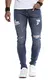 LEIF NELSON Herren Hose Jeans Stretch Jeanshose Chino Cargo Hose Jogger Freizeithose Denim Slim Fit LN9150BL; W32L32, Dunkel Blau