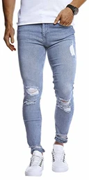 Herren Hose Jeans Stretch Jeanshose Chino Cargo Hose Jogger Freizeithose Denim Slim Fit LN9145BL; W29L32, Hell Blau