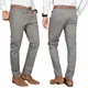 A. Salvarini Herren Designer Business Chino Hose Chinohose Regular Fit AS-095 [AS-095 - Grau - W32 L30]