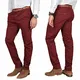 A. Salvarini Herren Designer Business Chino Hose Chinohose Regular Fit AS-095 [AS-095 - Bordeaux - W32 L34]