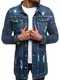 OZONEE Herren Jeansjacke Jacke Jeans Übergangsjacke Herbstjacke Vintage Herrenjacke Herbst Übergangs Denim Bikerjacke Jacket Denim Winter Knopfverschluss 777/6264K BLAU S