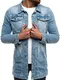 OZONEE Herren Jeansjacke Jacke Jeans Übergangsjacke Herbstjacke Vintage Herrenjacke Herbst Übergangs Denim Bikerjacke Jacket Denim Winter Knopfverschluss 777/6264K HELLBLAU S
