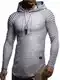 Leif Nelson Herren Kapuzenpullover Slim Fit Baumwolle-Anteil Moderner weißer Herren Hoodie-Sweatshirt-Pulli Langarm Herren schwarzer Pullover-Shirt mit Kapuze LN8128 Dunkel Grau Medium
