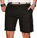 A. Salvarini Herren Bermuda Shorts Kurze Sommer Hose inkl. Gürtel AS-096 [AS-096-Schwarz-W32]