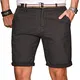 A. Salvarini Herren Bermuda Shorts Kurze Sommer Hose inkl. Gürtel AS-096 [AS-096-Anthrazit-W32]