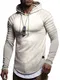 Leif Nelson Herren Kapuzenpullover Slim Fit Baumwolle-Anteil Moderner weißer Herren Hoodie-Sweatshirt-Pulli Langarm Herren schwarzer Pullover-Shirt mit Kapuze LN8155 Signalgrau Medium