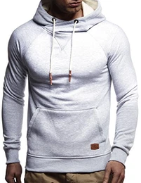 Herren Pullover Hoodie mit Kapuze Moderner Sweatshirt-Pullover Langarm Sweatshirt Slim Fit LN8125 Grau Medium