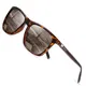 AKRAY Rechteckig Sonnenbrille Herren Polarisiert Fahrerbrille UV400 Schutz CAT 3 für Outdoor Sport A387 (Gestell: Tortoise Gläserfarbe: Braun)