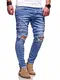 MT Styles Herren Jeans Destroyed Jeanshose Knie Löcher Ripped Hellblau JN-3643 [Hellblau, W31/L32]