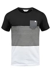 !Solid Malte Herren T-Shirt Kurzarm Shirt Mit Streifen Rundhals (SDMalte) Black