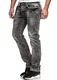 Code47 Herren Jeans Hose Washed Straight Cut Regular Stretch Dark Grey/Blue W29-W38 5056 Dunkelgrau W29 L32