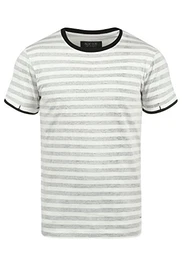 Reni Herren T-Shirt Kurzarm Shirt Mit Streifen Und Rundhalsausschnitt 100% Baumwolle, Größe:M, Farbe:Black (999)