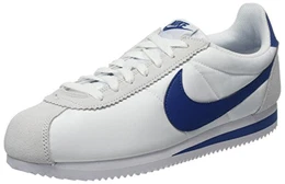 Herren Classic Cortez Nylon Sneaker, Weiß (weiß/blau weiß/blau), 42 EU