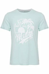 Perry Herren T-Shirt Kurzarm Shirt Mit Print Und Rundhalsausschnitt, Größe:M, Farbe:Turquoise Blue (74652)
