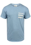Redefined Rebel Maxton Herren T-Shirt Kurzarm Shirt Mit Rundhalsausschnitt Rundhalsshirt mit Brusttasche Powder Blue
