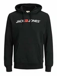 JACK & JONES Male Hoodie Logo Schwarz/Hellblau
