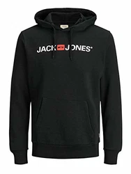 JACK & JONES Male Hoodie Logo Schwarz/Hellblau