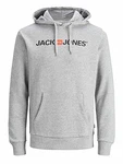 JACK & JONES Male Hoodie Logo Hell Grau Melange