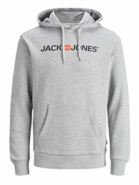 Herren Hoodie Kapuzensweatshirt JJ Ecorp Old Logo Sweat Hood, Farbe:Grau, Artikel:- Light Grey Melange, Größe:L