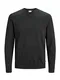JACK & JONES Male Strickpullover V-Ausschnitt MDark Grey Melange