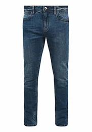 Indicode Aldersgate Herren Jeans-Hose Lange Hose Denim aus hochwertiger Baumwoll-Mischung Destroyed-Optik/Used-Look, Größe:W32/32, Farbe:Medium Indigo (869)