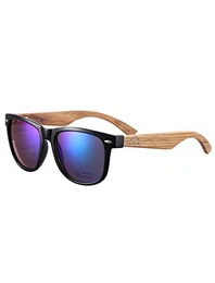 Bambus-Sonnenbrille mit Brillen-Etui, Schraubenzieher und Tasche - polarisiert - UV400 - verschiede Farben u verspiegelte Gläser, mit Bügeln aus Bambus UV-Schutz