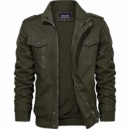 KEFITEVD Herbstjacke Herren Feldjacke Business Jacke Army Jacke Winter Herrenjacke Frühlingsjacke Kurz Parka Freizeitjacke Cargo Jacke Männer Vintage Grün M