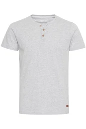Volker Herren T-Shirt Kurzarm Shirt Mit Grandad-Ausschnitt, Größe:L, Farbe:Light Grey Melange (8242)