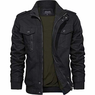 KEFITEVD Herren Jacke Militärische Taktische Jacke Schwarz