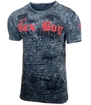 Baxboy Herren Rundhals Vintage T-Shirt Slim Fit Design Fashion Top Print Shirt 102 Anthrazit