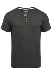 !Solid Volker Herren T-Shirt Kurzarm Shirt Mit Grandad-Ausschnitt, Größe:M, Farbe:Dark Grey Melange (8288)