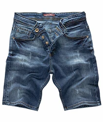 Rock Creek Herren Shorts Jeansshorts Denim Stretch Regular Slim Dark Blue