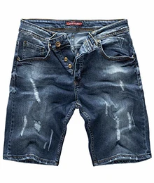 Herren Shorts Jeansshorts Denim Stretch Sommer Shorts Regular Slim [RC-2130 - Destroyed Look W32]