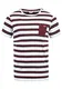 !Solid Salu Herren T-Shirt Kurzarm Shirt Mit Streifen Und Rundhalsausschnitt 100% Baumwolle, Größe:XXL, Farbe:Wine Red (0985)