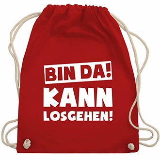 Shirtracer Sprüche Bin da kann losgehen WM110 Turnbeutel und Stoffbeutel Rot (WM110) Shirtracer Sprüche Bin da kann losgehen WM110 Turnbeutel und Stoffbeutel Rot (WM110)