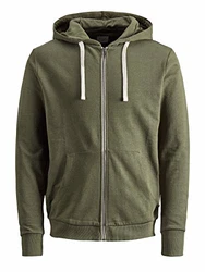 JACK & JONES Sweatshirt JJEHOLMEN Sweat Zip Hood NOOS 12136884 Oliv
