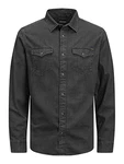 JACK & JONES Hemd 'Sheridan' anthrazit / weiß