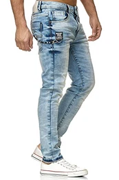 Red Bridge Herren Jeans Hose Patched Chain Hellblau W34 L32