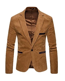 Herren Sakko Jackett Blazer Freizeit Buisiness Jacke Slimfit Beiläufiger EIN Knopf Stilvoller Anzug Jacken Kaki M