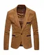 Runyue Herren Sakko Jackett Blazer Freizeit Buisiness Jacke Slimfit Beiläufiger EIN Knopf Stilvoller Anzug Jacken Kaki M