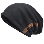 VECRY Herren Mütze Strickmützen Slouch Beanie Cap Schwarz