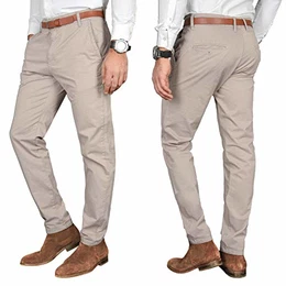 A. Salvarini Herren Designer Business Chino Hose Chinohose Regular Fit AS-095 [AS-095 - Hellgrau - W30 L30]