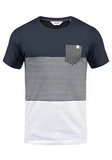 !Solid Malte Herren T-Shirt Kurzarm Shirt Mit Streifen Rundhals (SDMalte) Insignia Blue