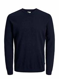 Male Strickpullover V-Ausschnitt MNavy Blazer 1