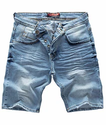 Rock Creek Herren Shorts Jeansshorts Denim Stretch Regular Slim Blue Vintage (RC-2121)