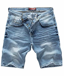 Herren Shorts Jeansshorts Denim Stretch Sommer Shorts Regular Slim [RC-2121 - Blue Vintage W32]